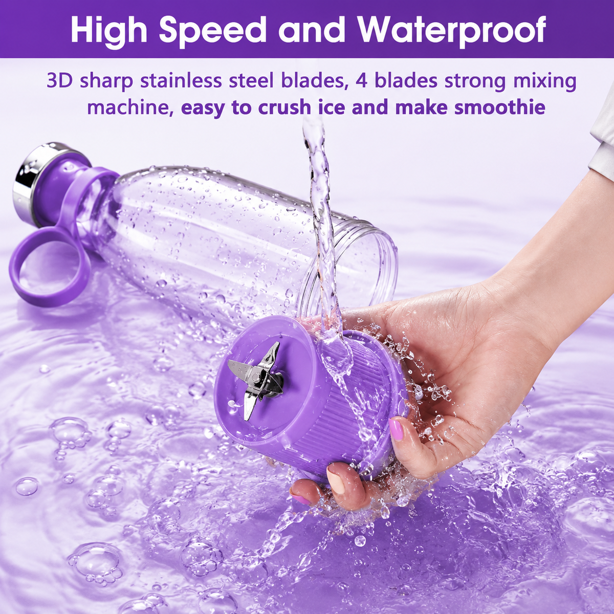 Purple colour 350ML Portable Blender/Juicer
