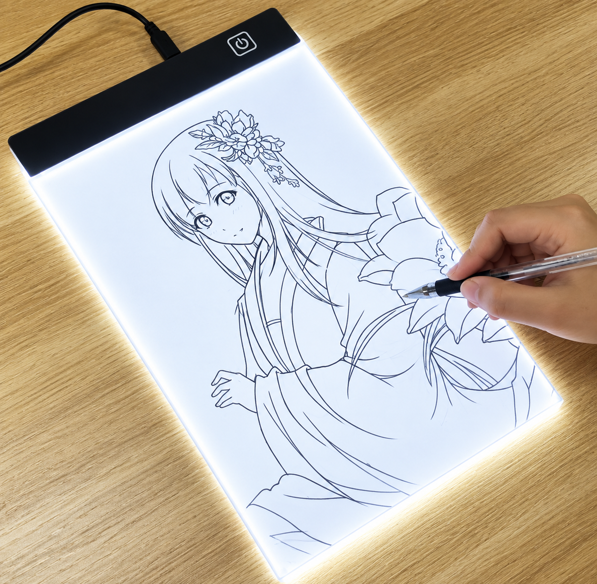 3-Level Dimmable LED Drawing Pad – A4 Creative Painting Board for Kids