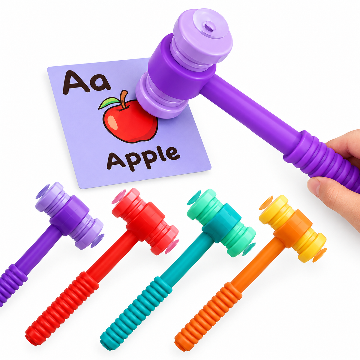 4-Color Suction Cup Hammer – Interactive Educational Toy for Kids