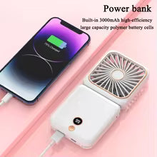 3-in-1 Foldable Handheld Fan with Power Bank