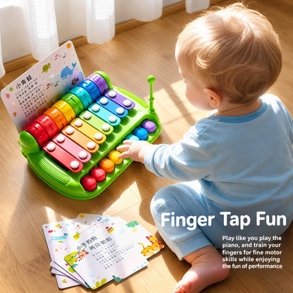 2-in-1 Baby Musical Toy – Piano & Percussion with 8 Sounds