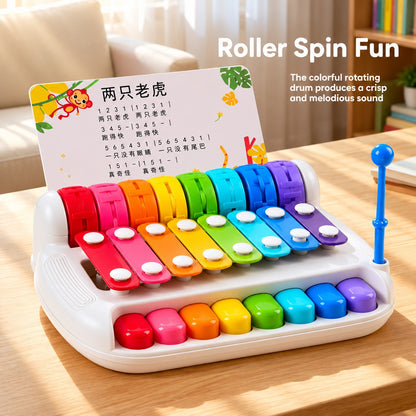2-in-1 Baby Musical Toy – Piano & Percussion with 8 Sounds