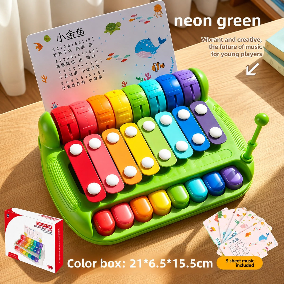 2-in-1 Baby Musical Toy – Piano & Percussion with 8 Sounds