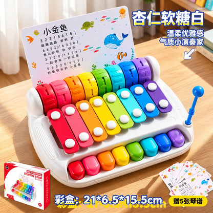 2-in-1 Baby Musical Toy – Piano & Percussion with 8 Sounds
