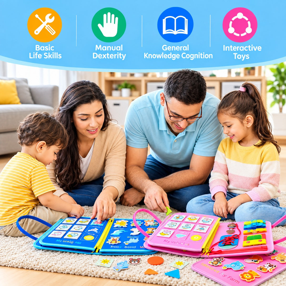 Montessori Busy Board – Sensory Learning Toy for Toddlers