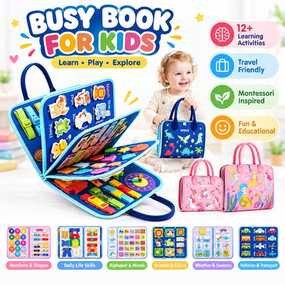 Montessori Busy Board – Sensory Learning Toy for Toddlers