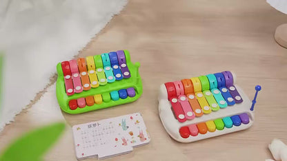 2-in-1 Baby Musical Toy – Piano & Percussion with 8 Sounds